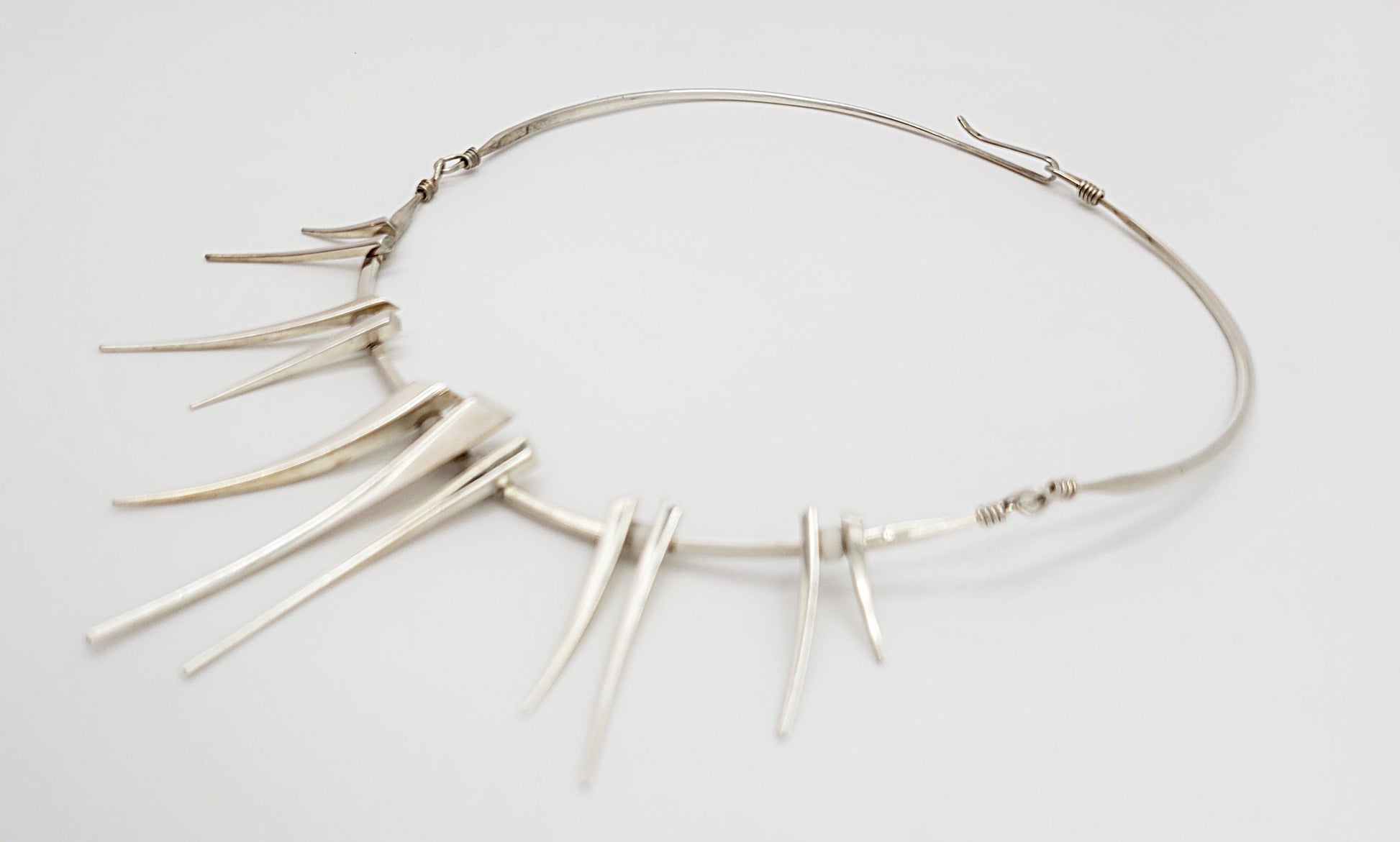 Ronald Hayes Pearson Jewelry Superb Ronald H Pearson Sterling Modernist Multi Spikes Pendant Necklace 1960s