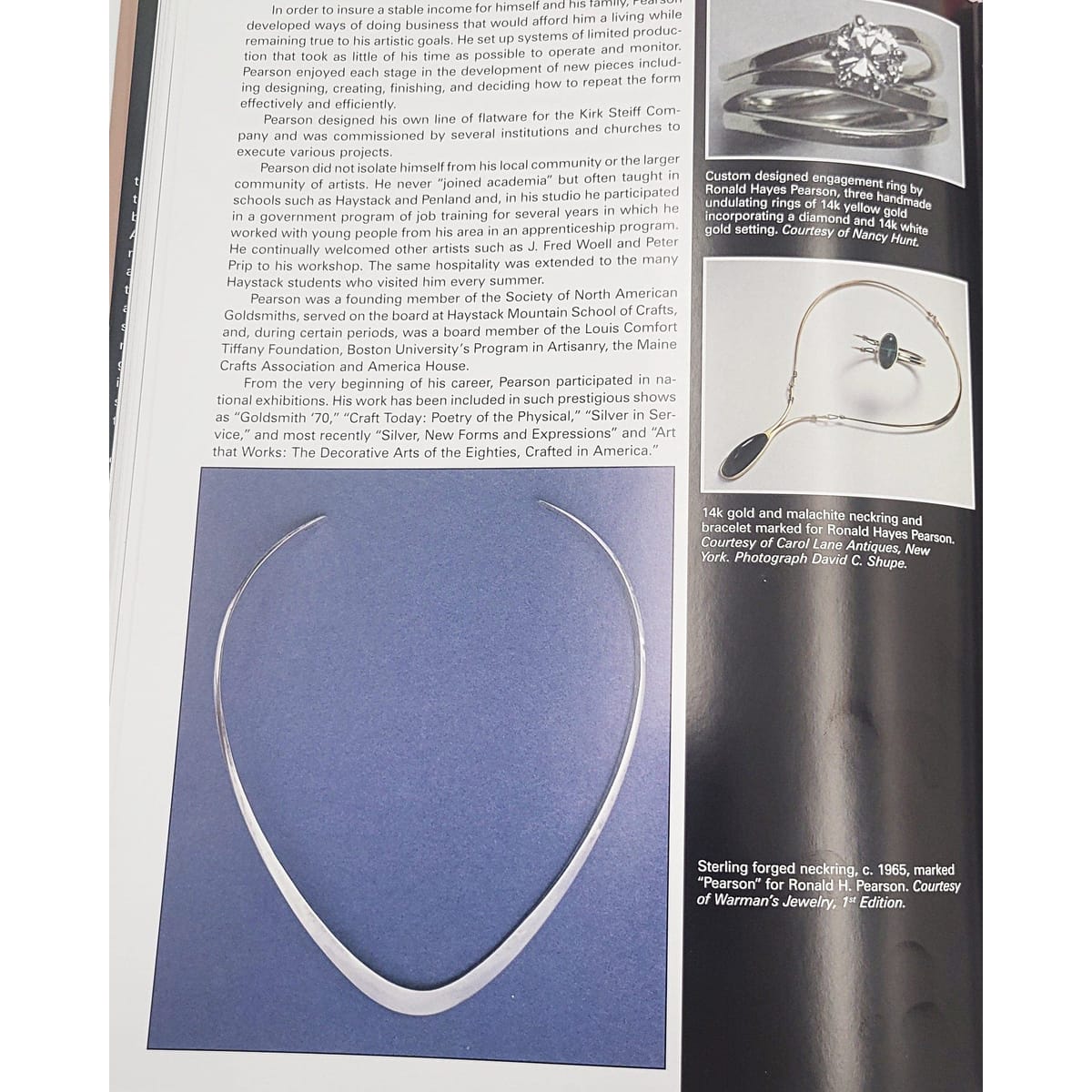 Ronald Hayes Pearson Jewelry Superb Ronald Hayes Pearson Sterling Modernist V Collar Neck Ring Circa 1960s
