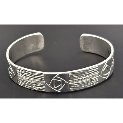 Roycroft Jewelry Rare Roycroft Renaissance Sterling Modernist Rosette Cuff Bracelet 1960-1980