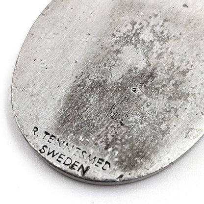 Rune Tennesmed Jewelry Rune Tennesmed Sweden Pewter Flower Pendant Sterling Necklace C. 1960&