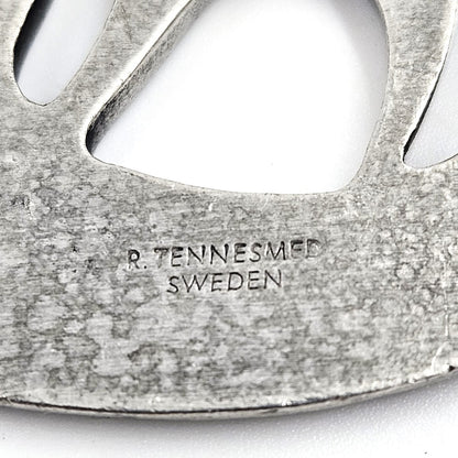 Rune Tennesmed Jewelry Rune Tennesmed Sweden Solid Pewter XL Viking Ship Pendant Necklace 1960&