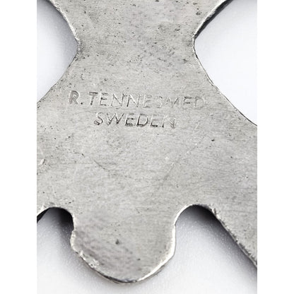 Rune Tennesmed Jewelry Rune Tennesmed XL Modernist  Butterfly Pewter Pendant Necklace C. 1960&