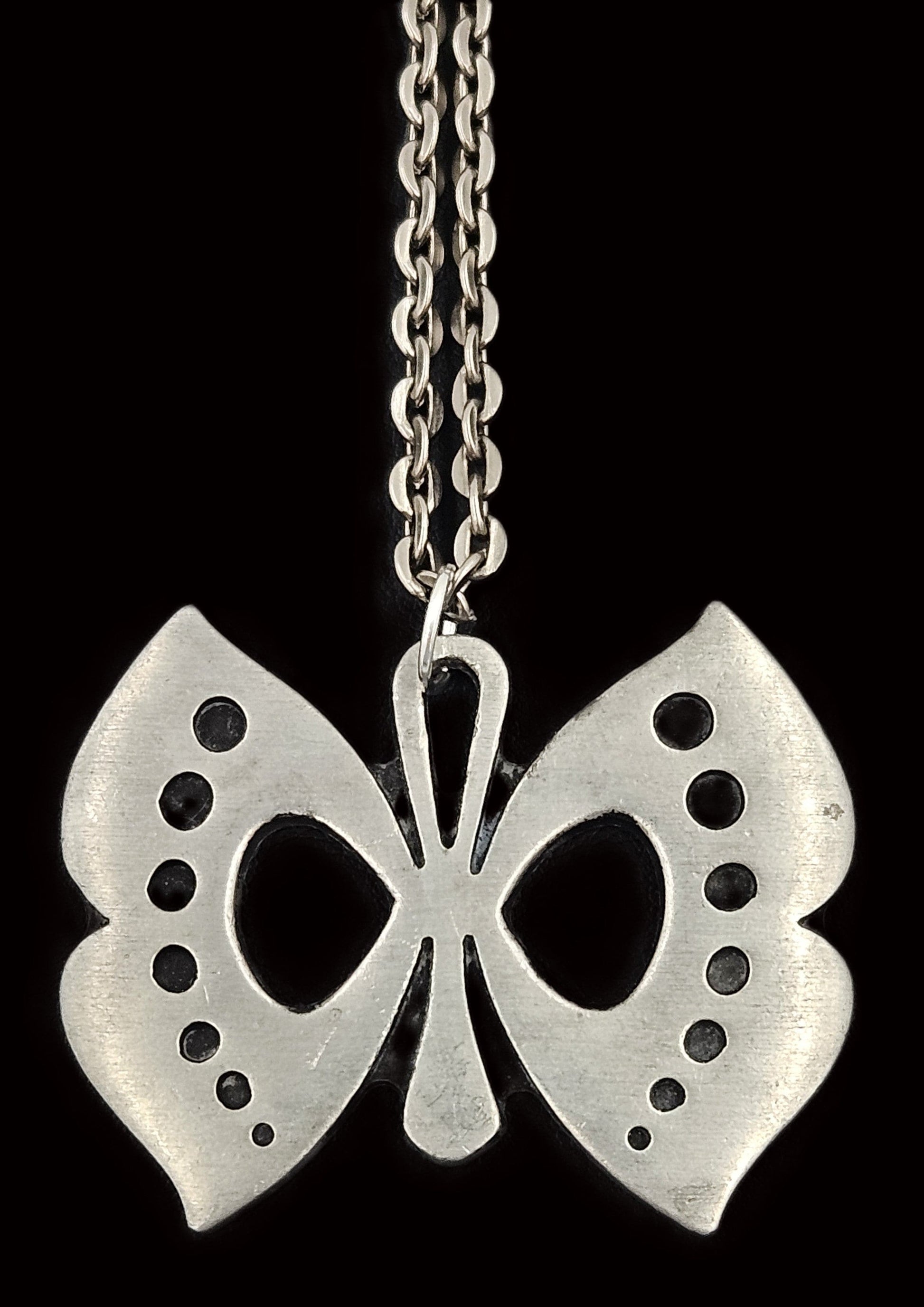 Rune Tennesmed Jewelry Rune Tennesmed XL Modernist  Butterfly Pewter Pendant Necklace C. 1960's