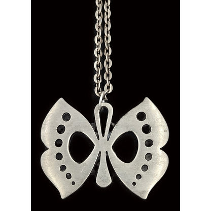 Rune Tennesmed Jewelry Rune Tennesmed XL Modernist  Butterfly Pewter Pendant Necklace C. 1960&