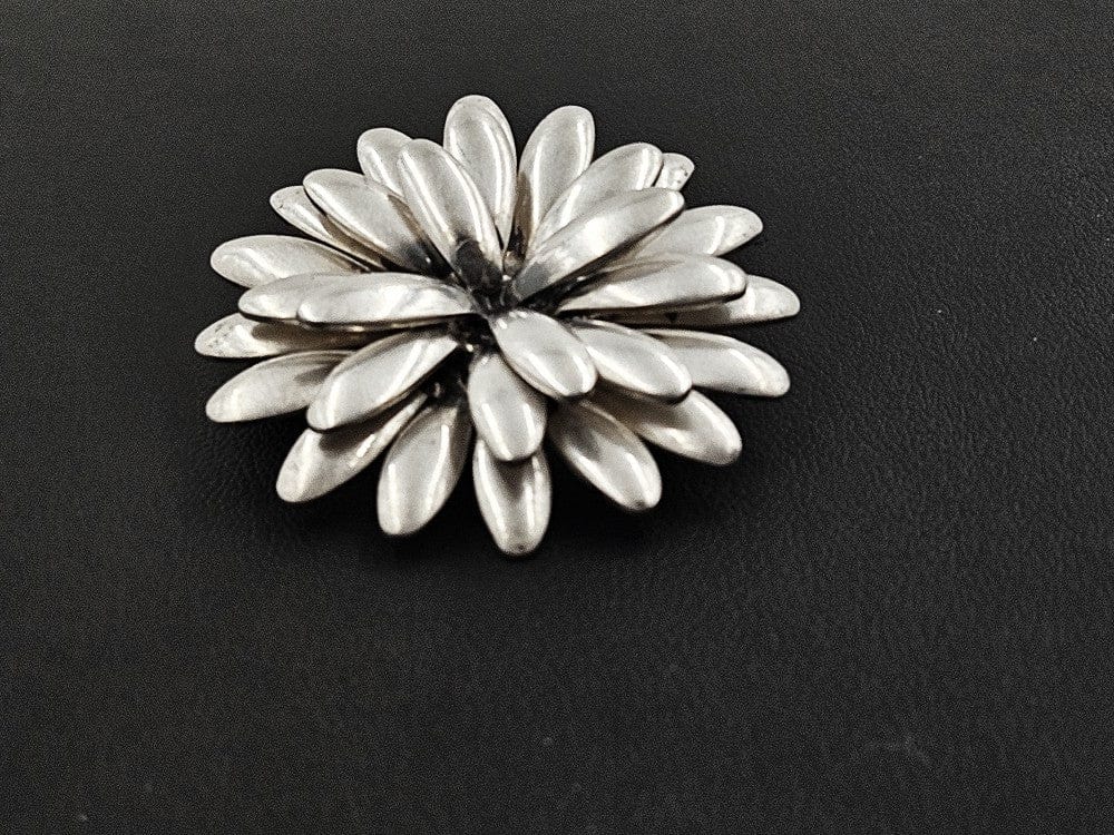 S. Christian Fogh Jewelry JCP Denmark Sterling 3D Mumm Flower Brooch