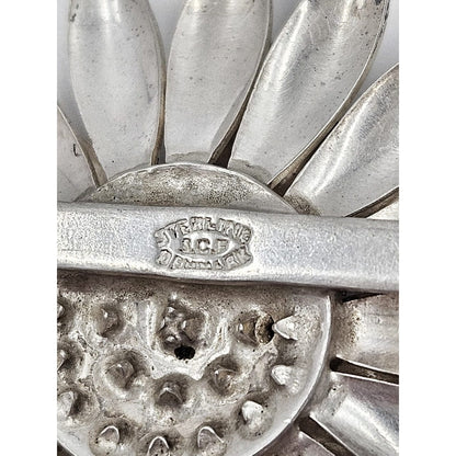 S. Christian Fogh Jewelry JCP Denmark Sterling 3D Mumm Flower Brooch