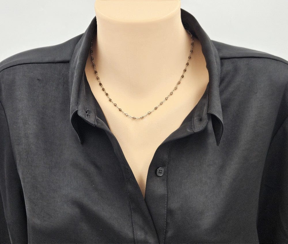 Sara Blaine Jewelry Designer Sara Blaine Vintage Sterling & Smoky Quartz Layering Necklace $449