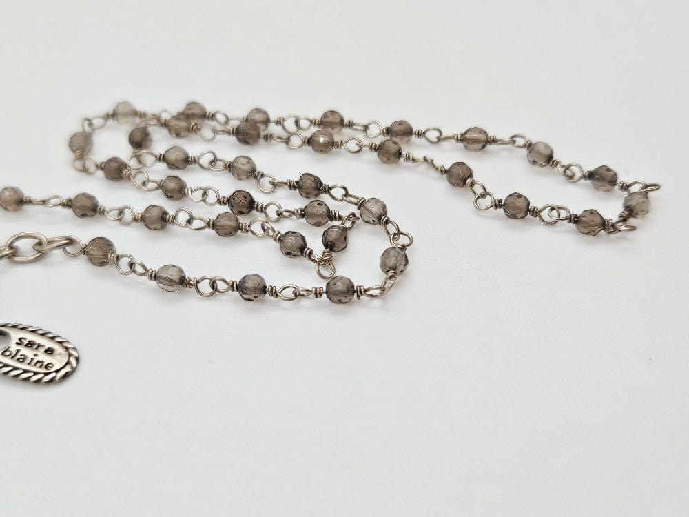 Sara Blaine Jewelry Designer Sara Blaine Vintage Sterling & Smoky Quartz Layering Necklace $449