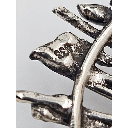 Scandinavian Silver Jewelry MCM Abstract Modernist Brutalist Sterling Silver &amp; Pearls Scandinavian Brooch