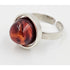 Scandinavian Sterling Amber Ring Jewelry Vintage Scandinavian Modernist Sterling Silver & Amber Domed Cocktail Ring