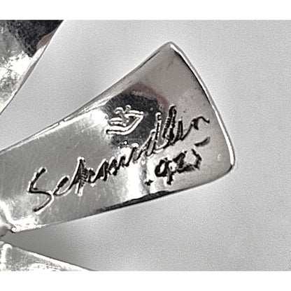 Schmidt Sterling Jewelry 925 Silver Abstract Modernist 3D Flower Brooch Pendant Signed Schmidt?Research