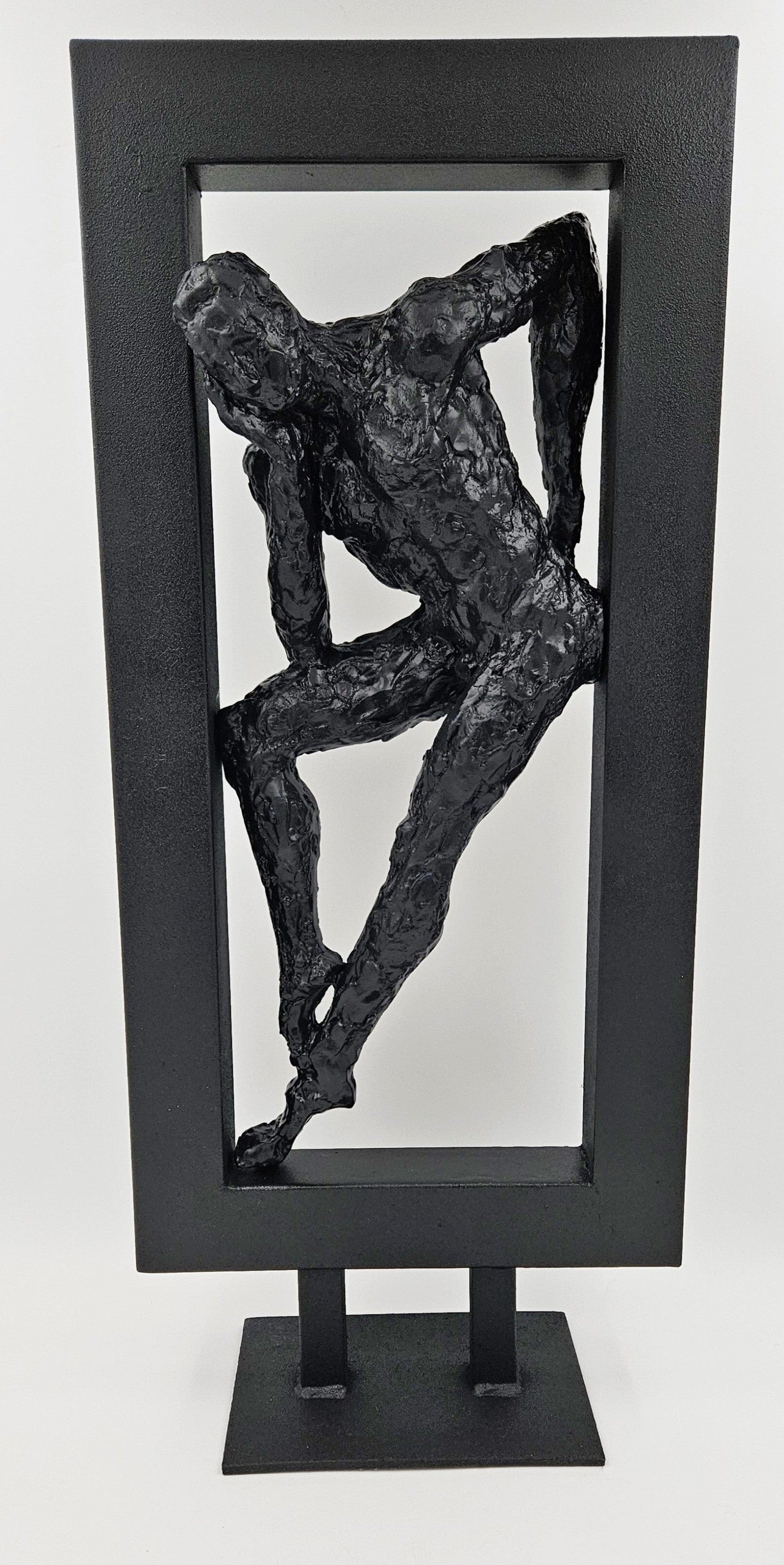 Sculpture Sculpture Large Post Modern Impressionist 3-D Man in Steel Frame Sculpture Circa 1960s