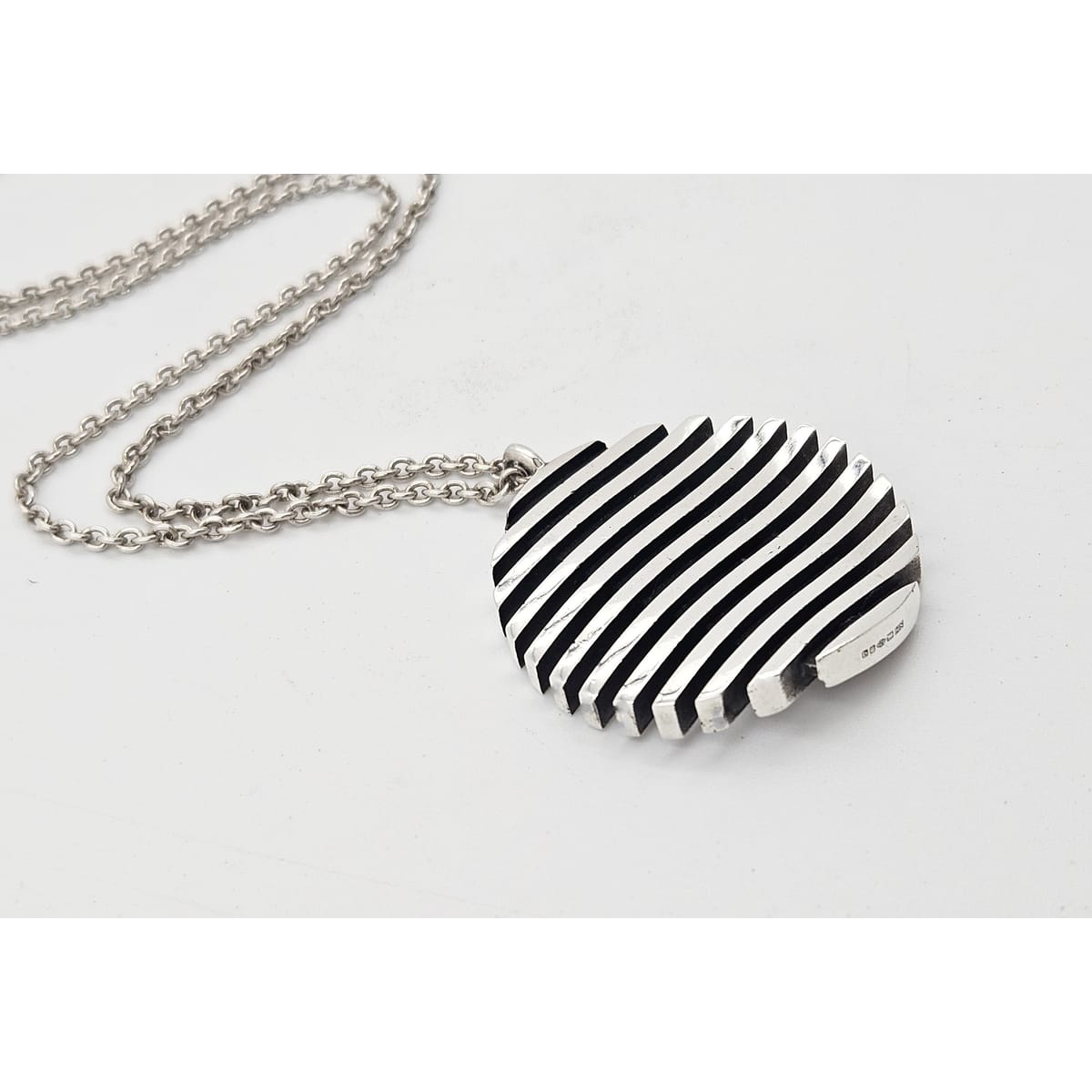 SH London Jewelry Abstract Modernist Sterling Pendant Necklace London 2015
