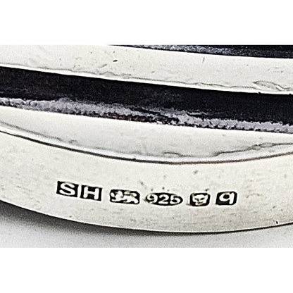 SH London Jewelry Abstract Modernist Sterling Pendant Necklace London 2015
