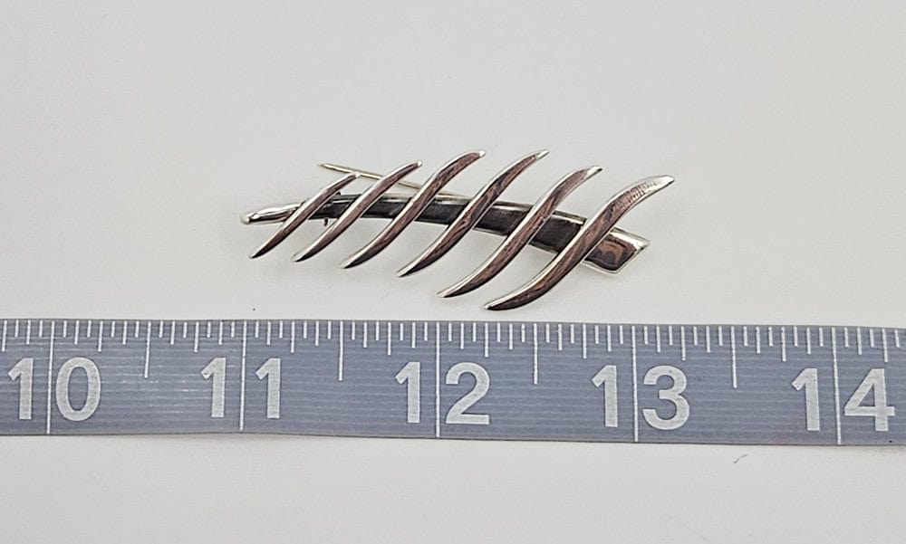 Sigi Tasco Jewelry Sigi Pineda Tasco Taxco Sterling Abstract Modernist 3D Leaf/Feather Pin 1960s