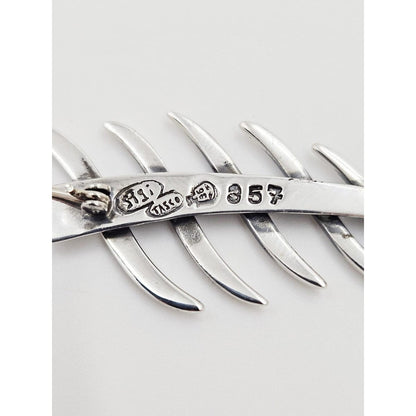 Sigi Tasco Jewelry Sigi Pineda Tasco Taxco Sterling Abstract Modernist 3D Leaf/Feather Pin 1960s