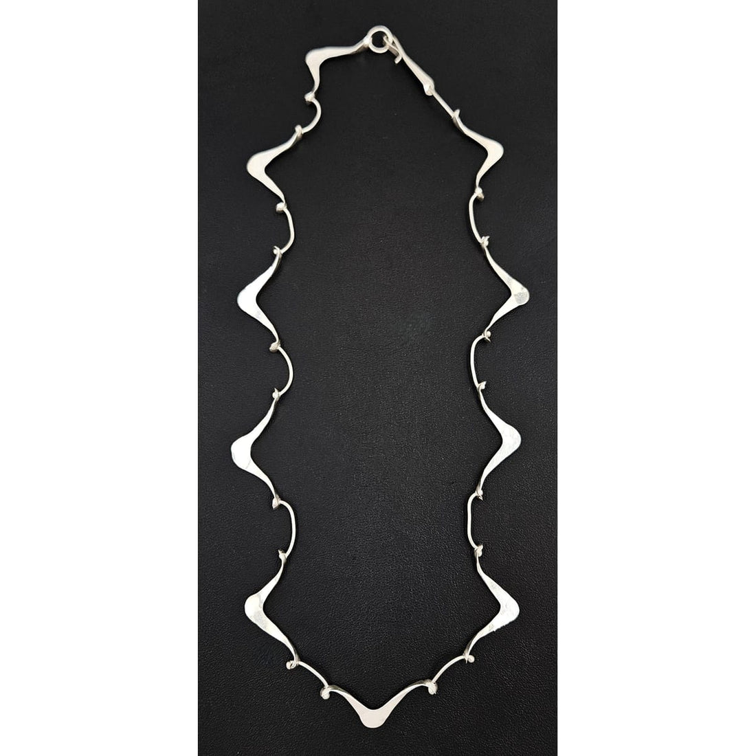 Simba Jewelry Sterling Abstract Modernist Necklace Signed Simba