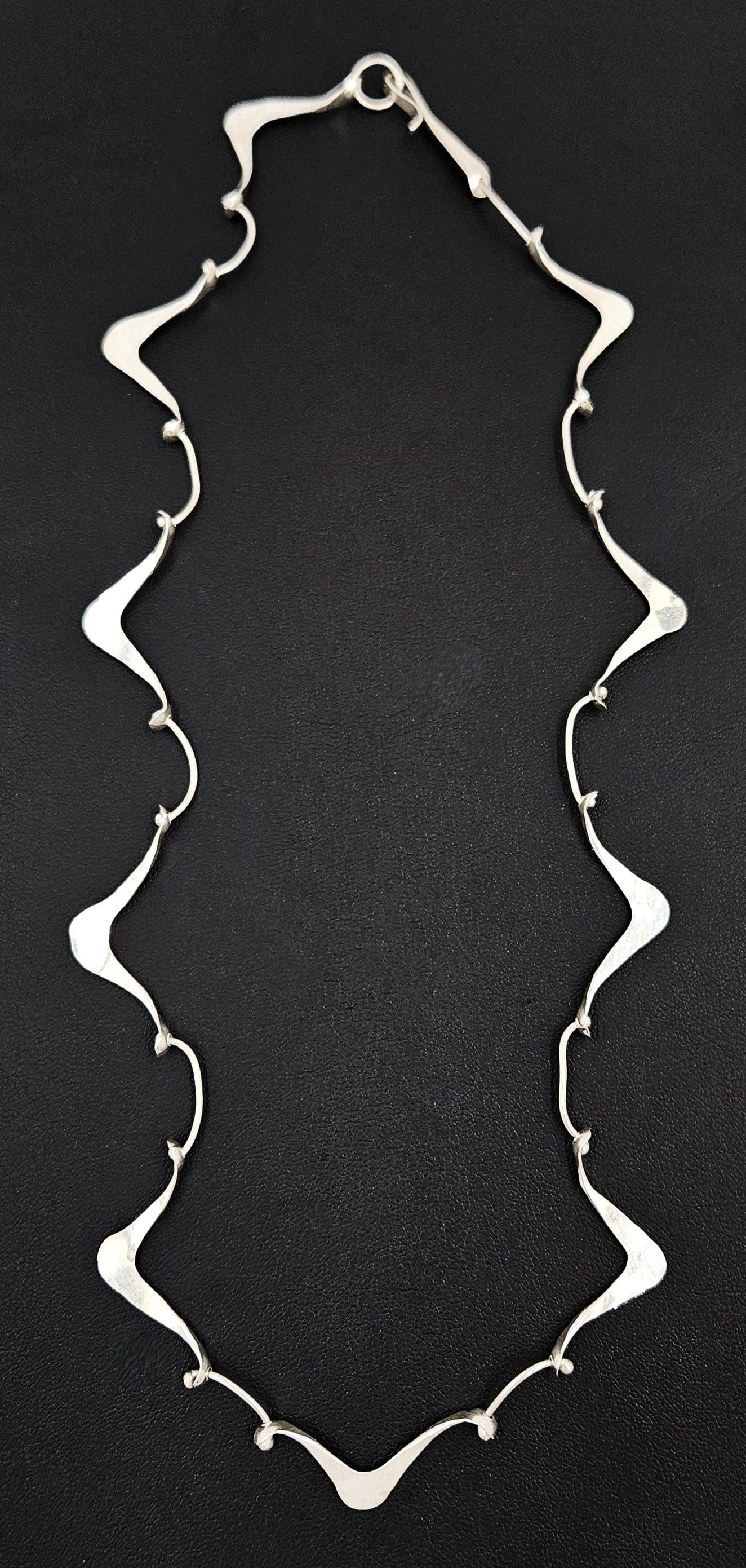 Simba Jewelry Sterling Abstract Modernist Necklace Signed Simba