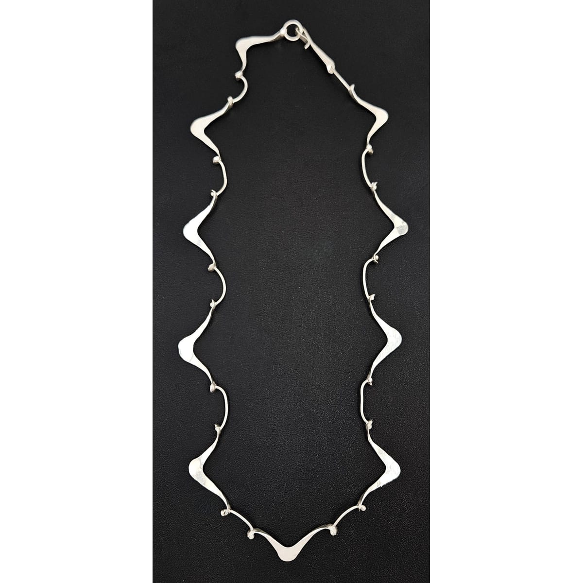 Simba Jewelry Sterling Abstract Modernist Necklace Signed Simba