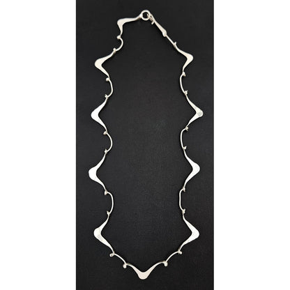 Simba Jewelry Sterling Abstract Modernist Necklace Signed Simba