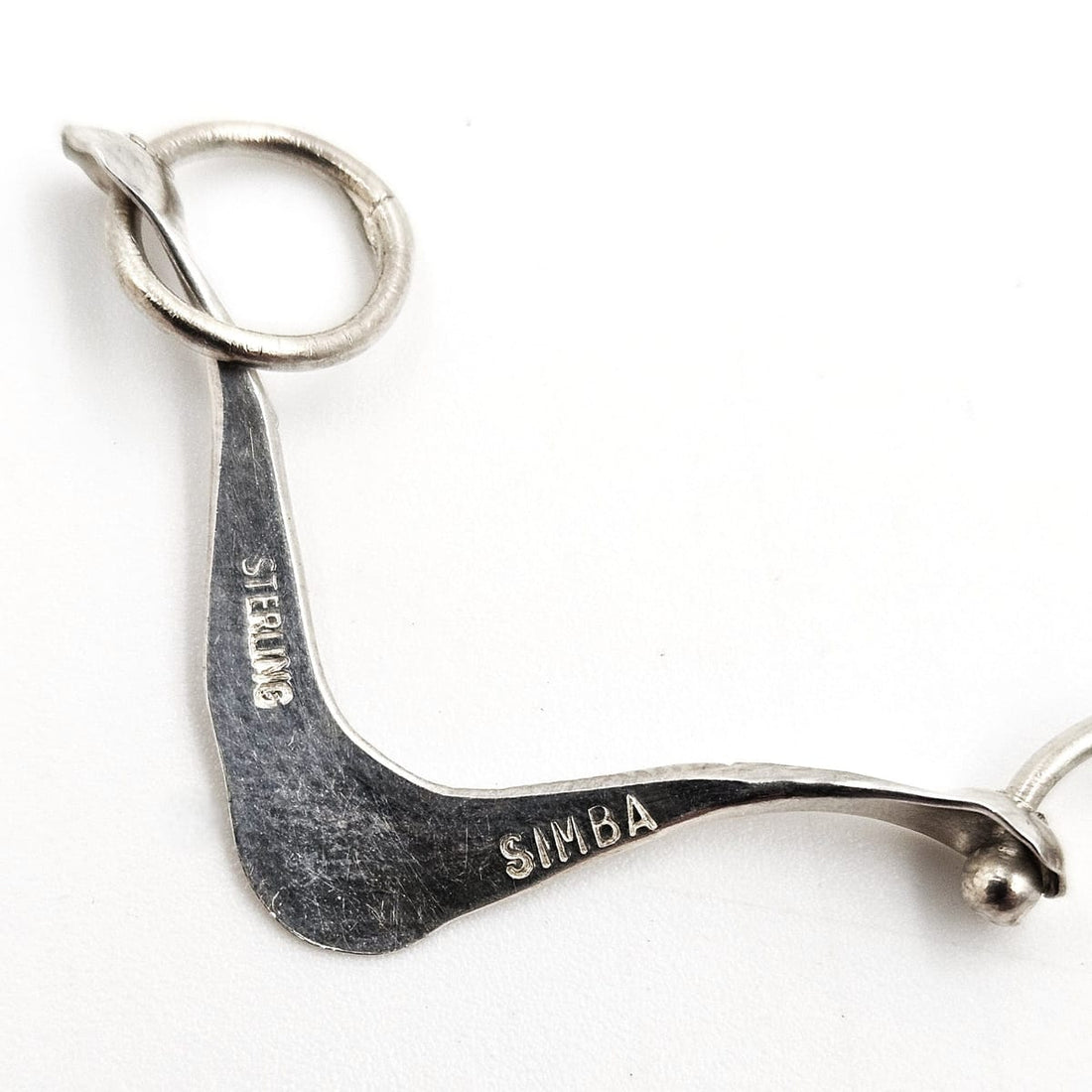 Simba Jewelry Sterling Abstract Modernist Necklace Signed Simba