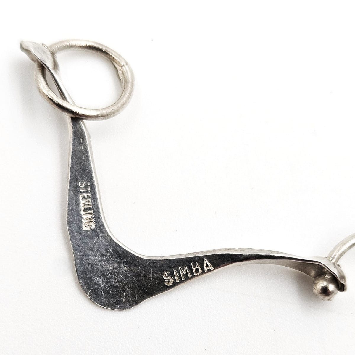 Simba Jewelry Sterling Abstract Modernist Necklace Signed Simba