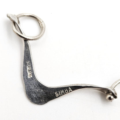 Simba Jewelry Sterling Abstract Modernist Necklace Signed Simba