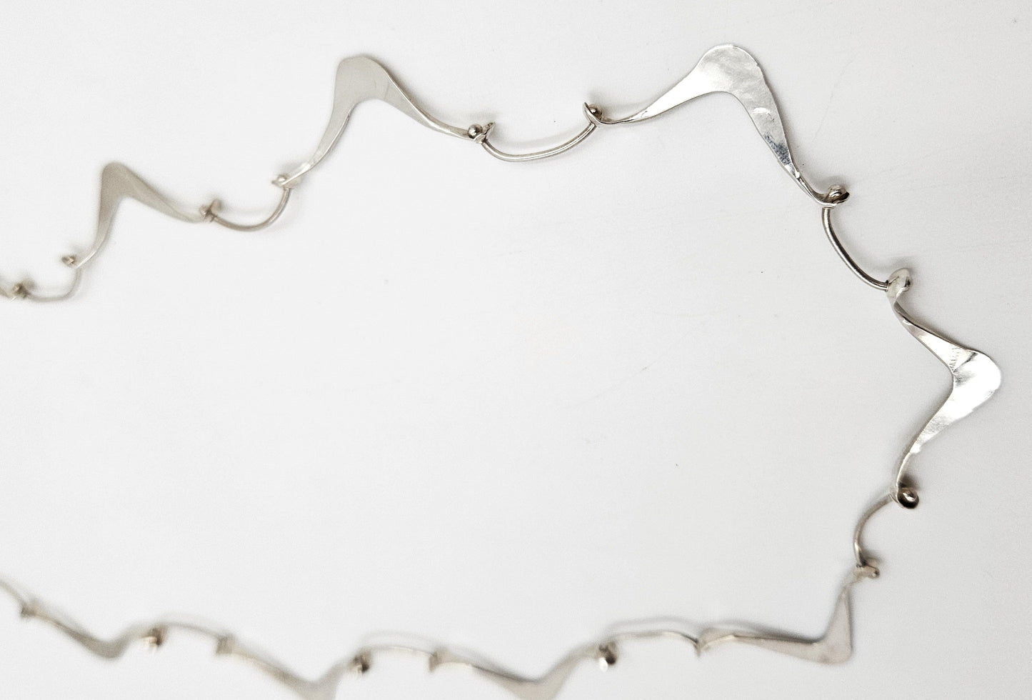 Simba Jewelry Sterling Abstract Modernist Necklace Signed Simba