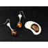 Sterling and Amber Set Jewelry Vintage Scandinavian Sterling & Amber Modernist Brooch & Earrings Set
