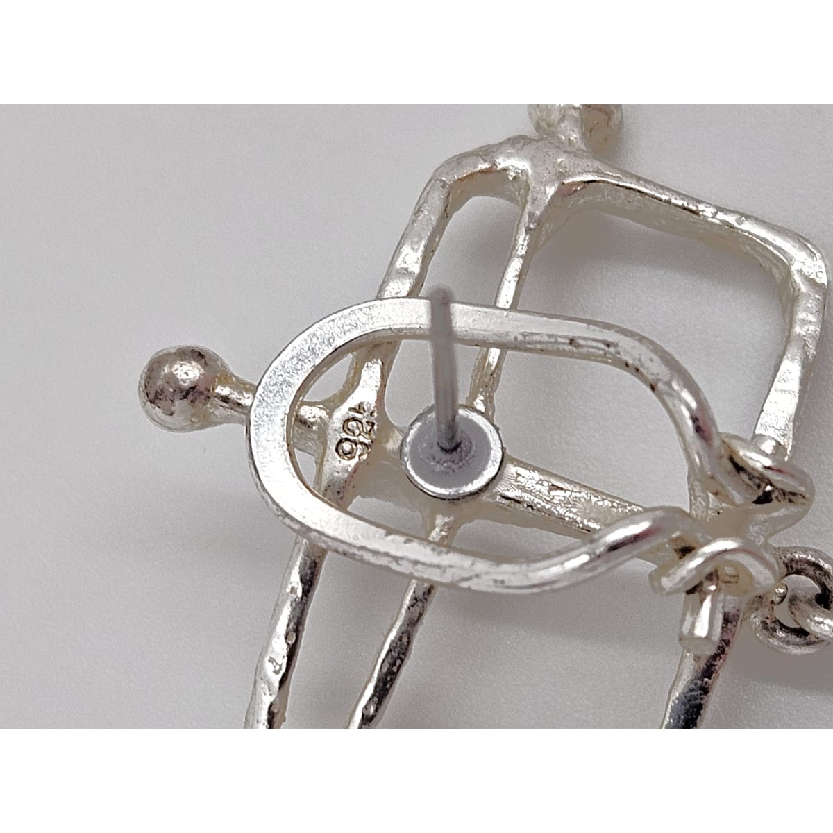 Sterling &amp; Chalcedony Earrings Jewelry Designer Signed Sterling Silver &amp; Chalcedony Drop Dangle Earrings Scandinavian