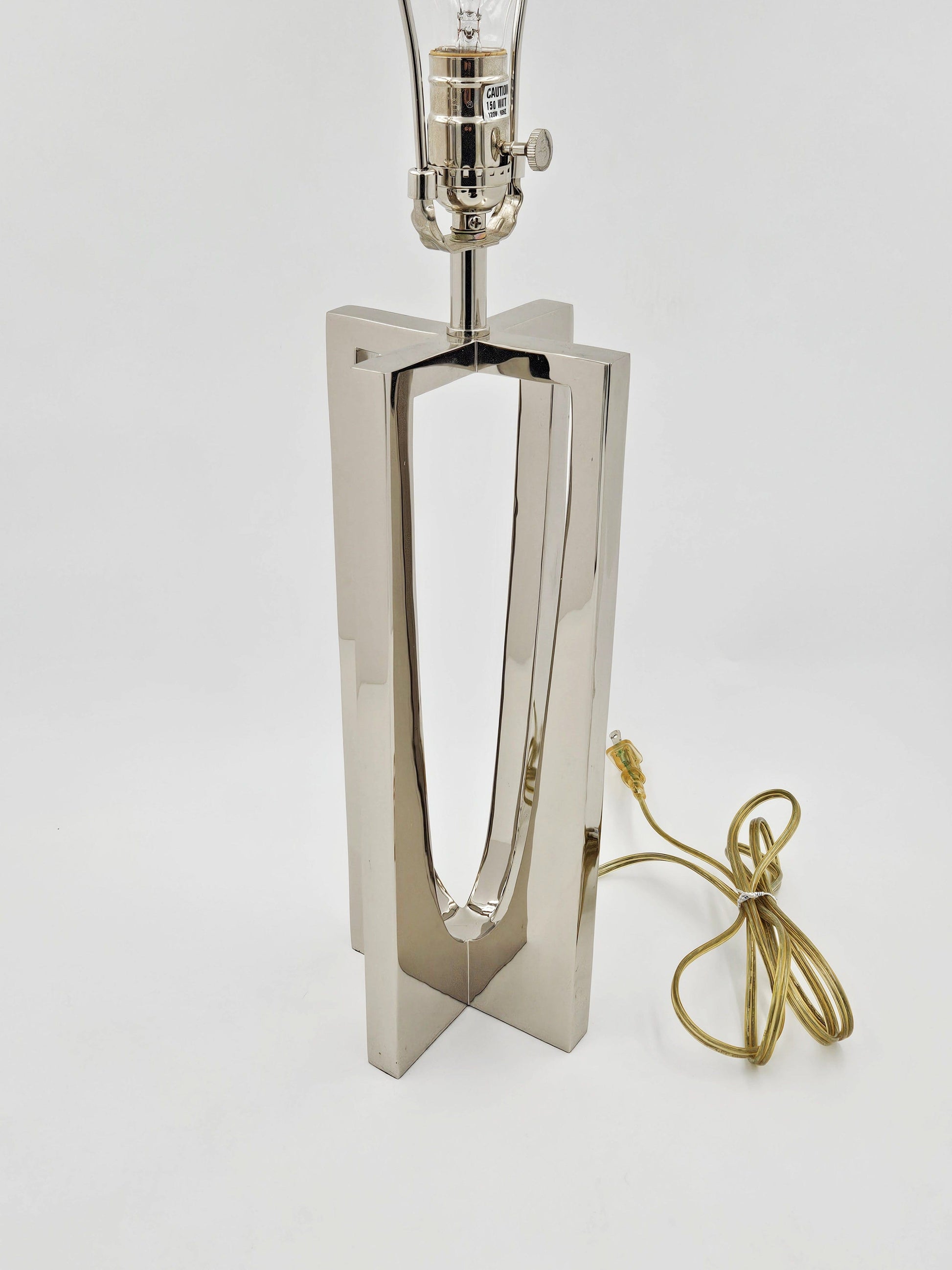 Stiffel Lighting Designer Stiffel Post Modern Sleek Chrome Table Lamp Circa 1980's