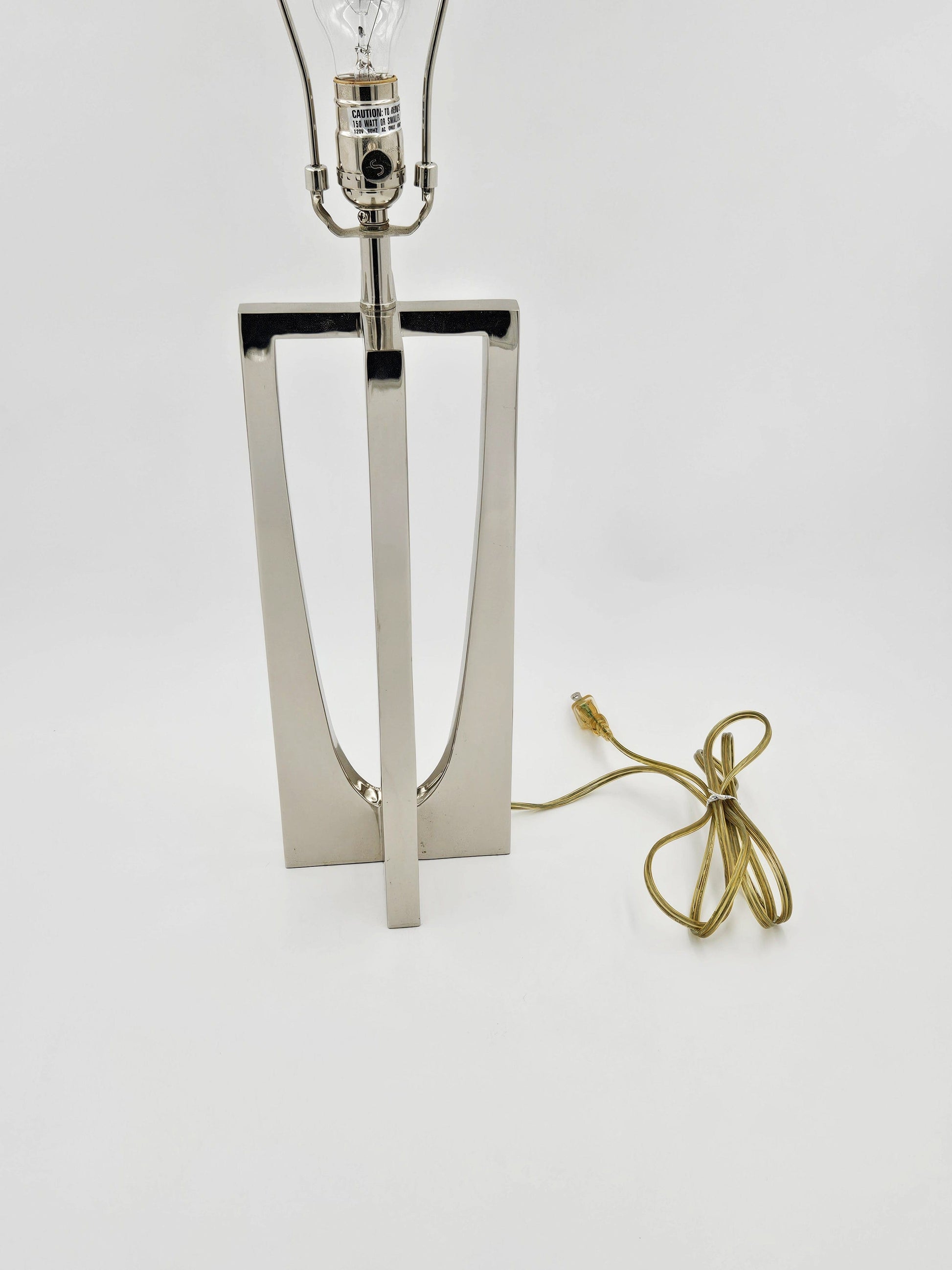 Stiffel Lighting Designer Stiffel Post Modern Sleek Chrome Table Lamp Circa 1980's