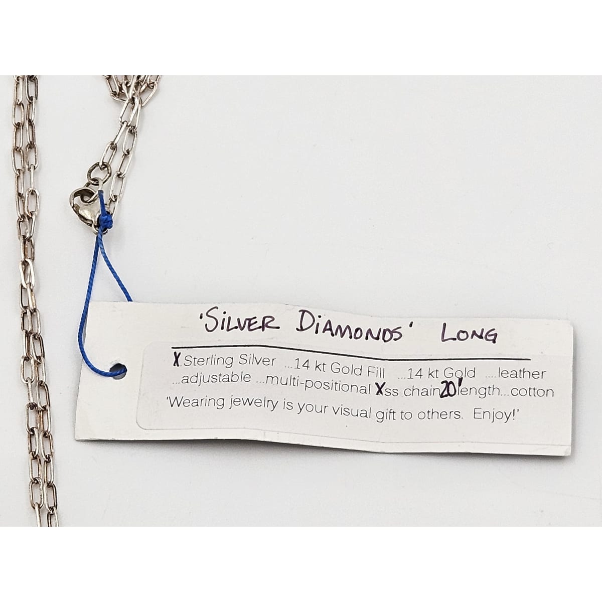 Susan Fischer Hayes Jewelry Sterling Silver Designer Susan Fischer Hayes "Silver Diamonds" Necklace with Tag