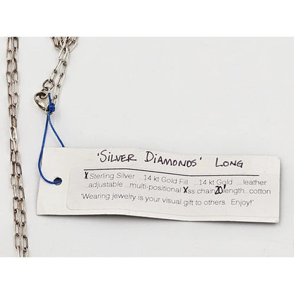 Susan Fischer Hayes Jewelry Sterling Silver Designer Susan Fischer Hayes "Silver Diamonds" Necklace with Tag