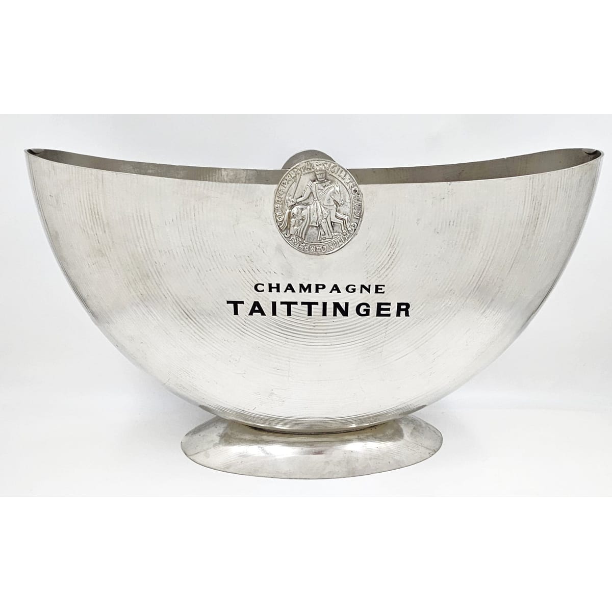 Taittinger France Barware Rare Taittinger DBL Magnum Pewter Champagne Cooler by Orfevrerie France 1980s