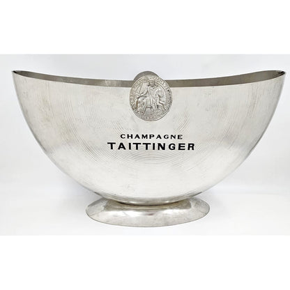 Taittinger France Barware Rare Taittinger DBL Magnum Pewter Champagne Cooler by Orfevrerie France 1980s