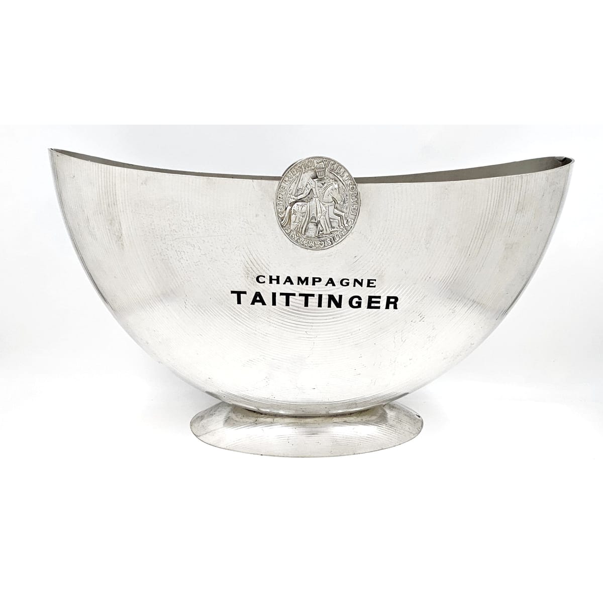 Taittinger France Barware Rare Taittinger DBL Magnum Pewter Champagne Cooler by Orfevrerie France 1980s