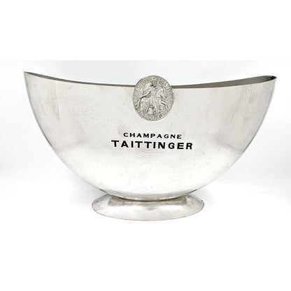 Taittinger France Barware Rare Taittinger DBL Magnum Pewter Champagne Cooler by Orfevrerie France 1980s
