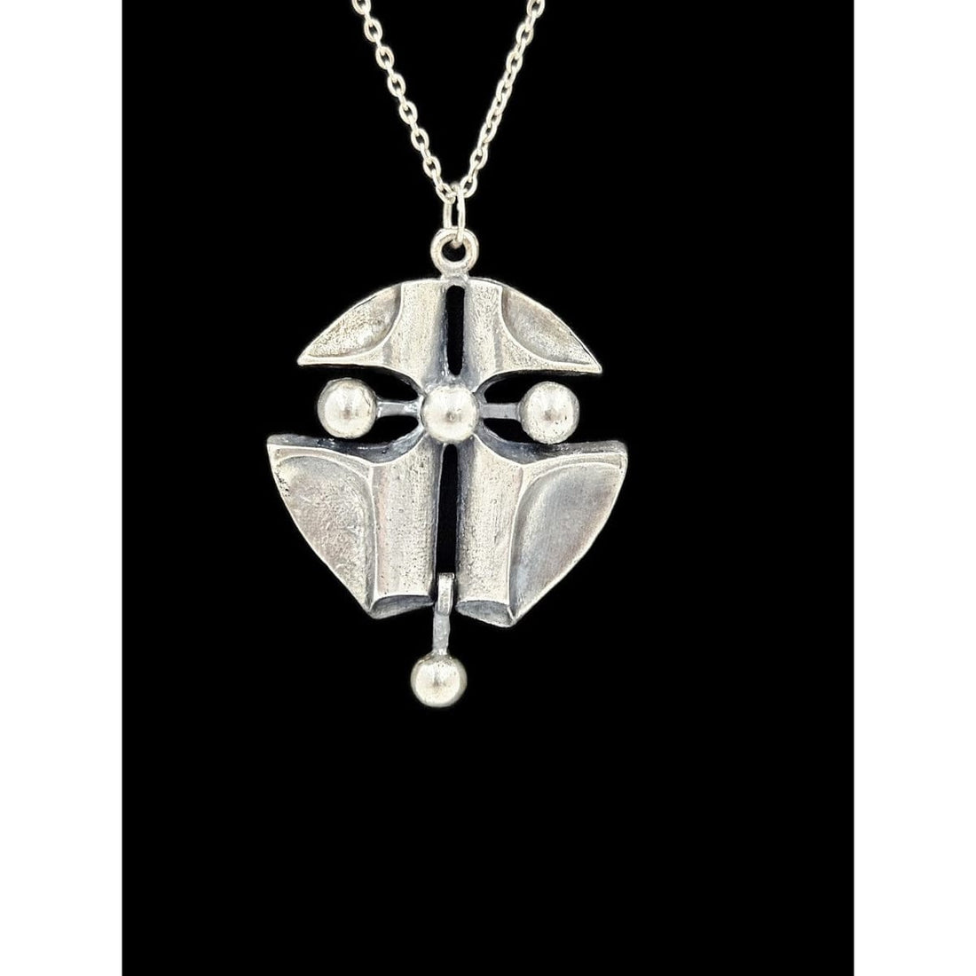 Tammen Korun Ky AKT Jewelry Rare Tammen Korun Ky AKT Finland 830 Silver Modernist "Oak" Necklace &