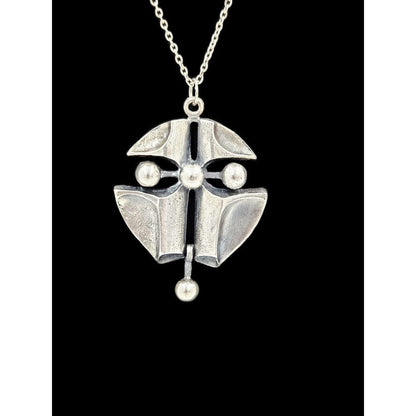 Tammen Korun Ky AKT Jewelry Rare Tammen Korun Ky AKT Finland 830 Silver Modernist "Oak" Necklace &