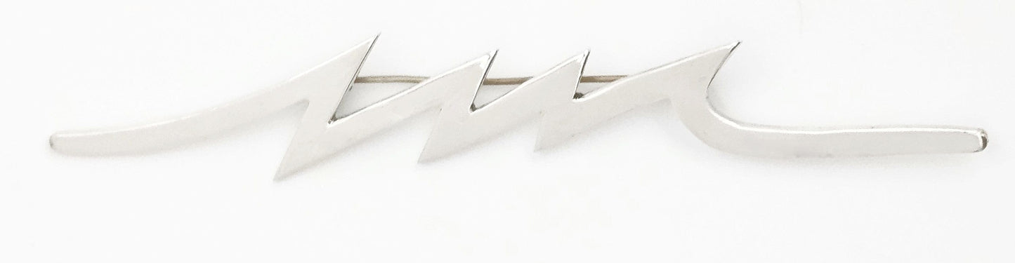 Taxco Sterling Artisan Brooch Jewelry Superb Taxco Designer Sterling Lightening Bolt Brooch Nearly 5" Long! C 1980s