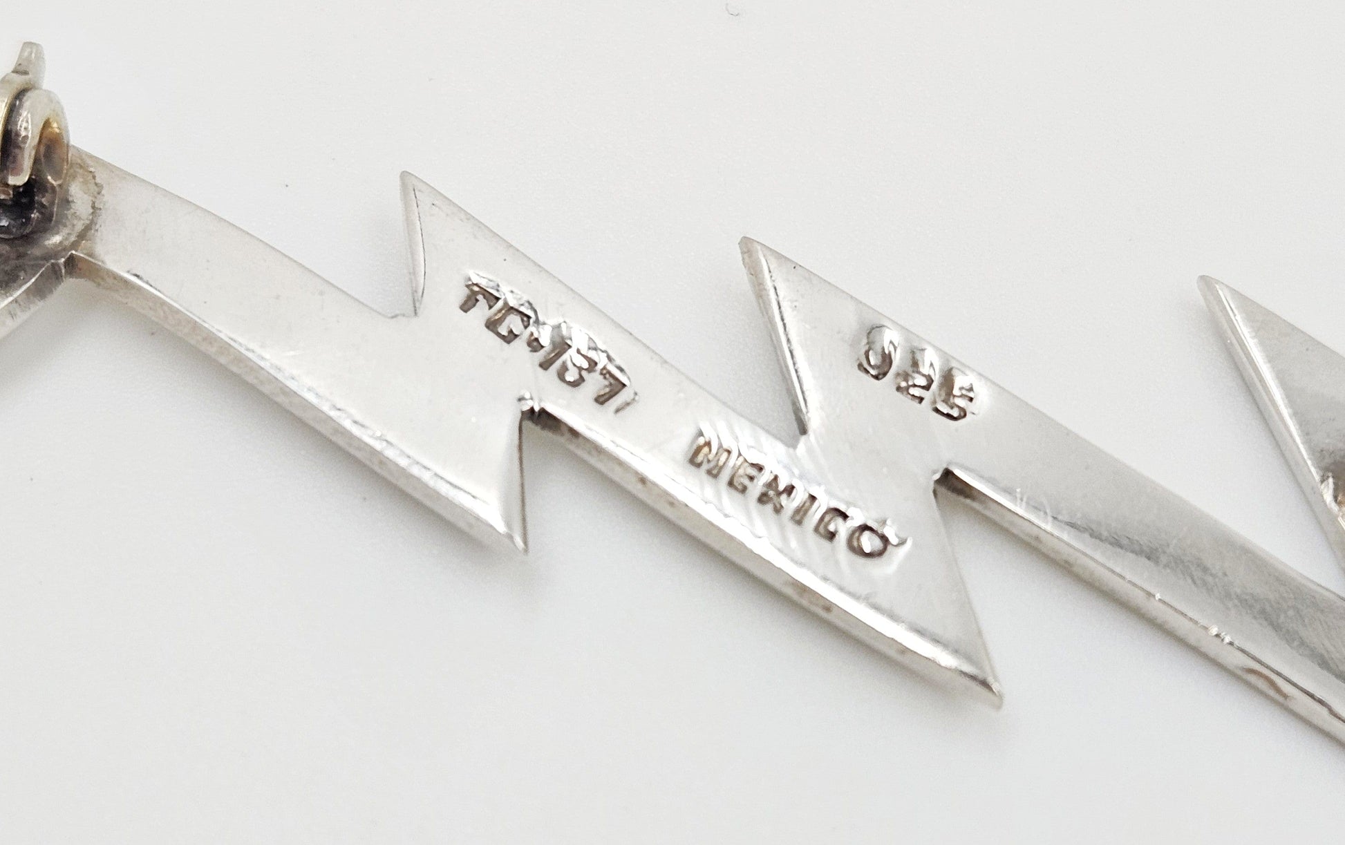 Taxco Sterling Artisan Brooch Jewelry Superb Taxco Designer Sterling Lightening Bolt Brooch Nearly 5" Long! C 1980s