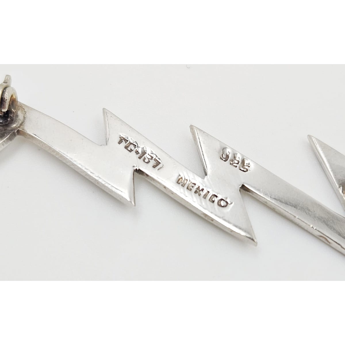 Taxco Sterling Artisan Brooch Jewelry Superb Taxco Designer Sterling Lightening Bolt Brooch Nearly 5" Long! C 1980s