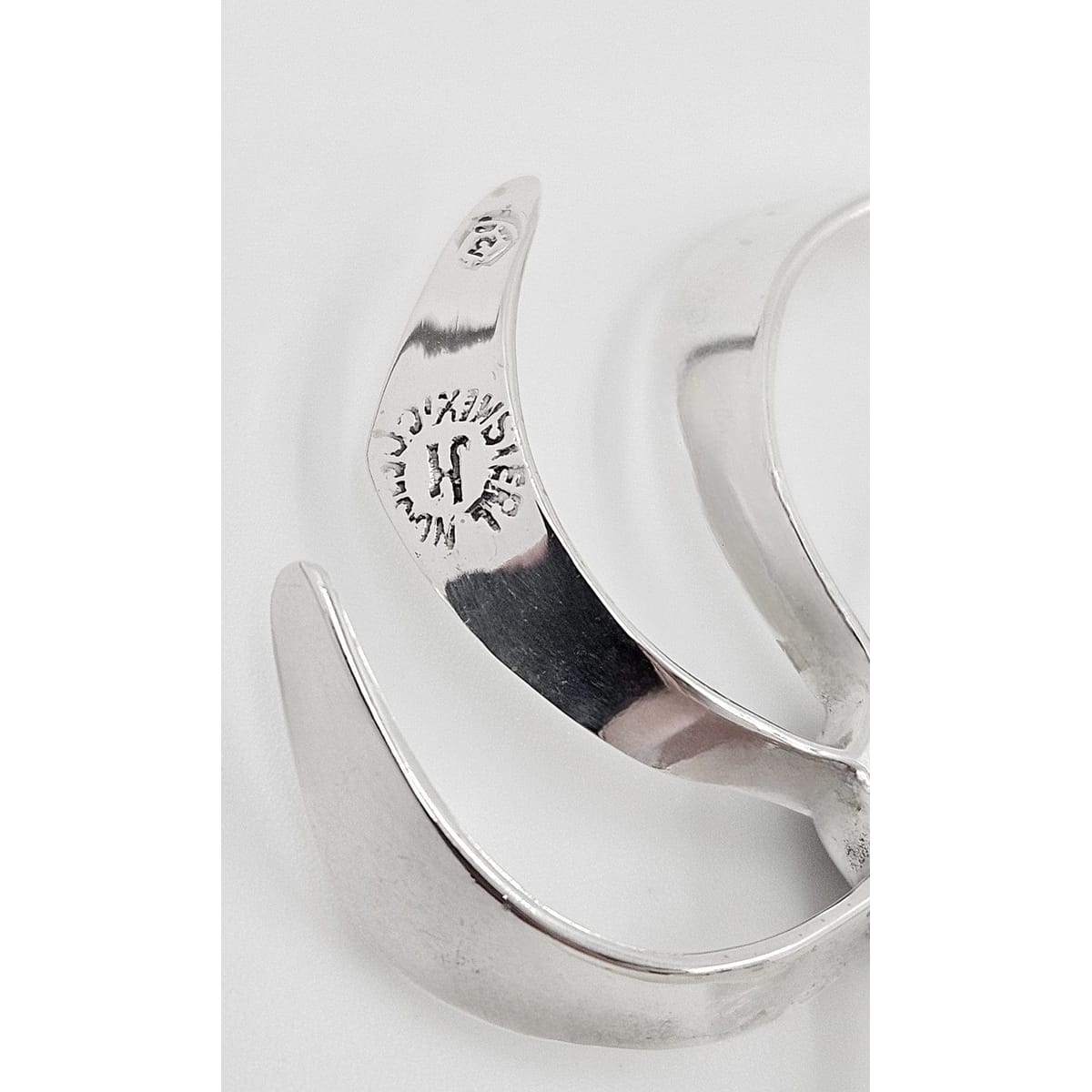 Taxco Sterling Jewelry Taxco Artist JH Sterling Silver &amp; Amethyst Modernist Pin Wheel Brooch C. 1960s