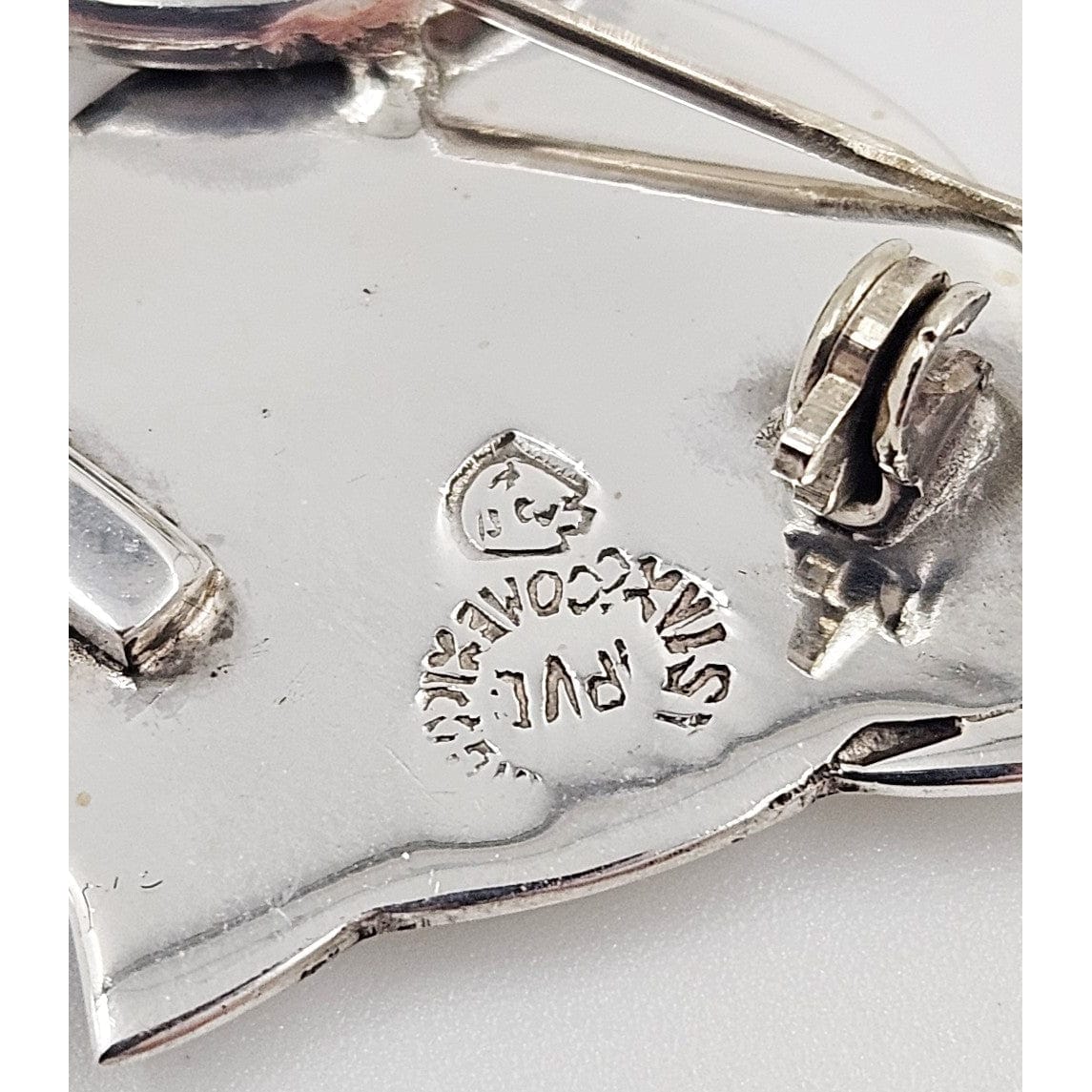 Taxco Sterling Jewelry Taxco Designer Sterling Modernist Impressionism Owl Bird Brooch 1950s