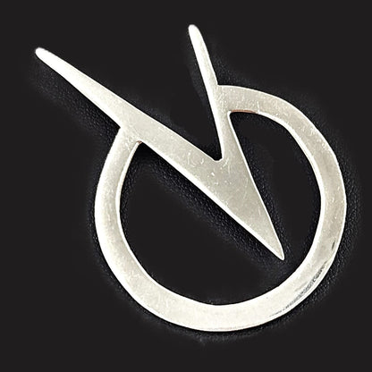 Taxco Sterling TD91 Jewelry Designer Signed Taxco Sterling Silver Retro Modernist Abstract Brooch 1980&