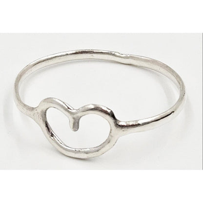 Techau Denmark Jewelry Designer Techau Denmark Sterling Silver Heart Bangle Bracelet