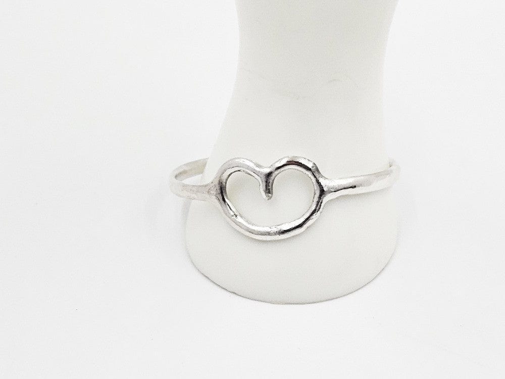 Techau Denmark Jewelry Designer Techau Denmark Sterling Silver Heart Bangle Bracelet