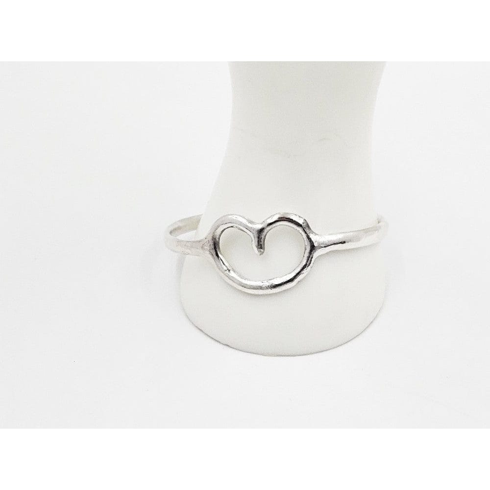 Techau Denmark Jewelry Designer Techau Denmark Sterling Silver Heart Bangle Bracelet