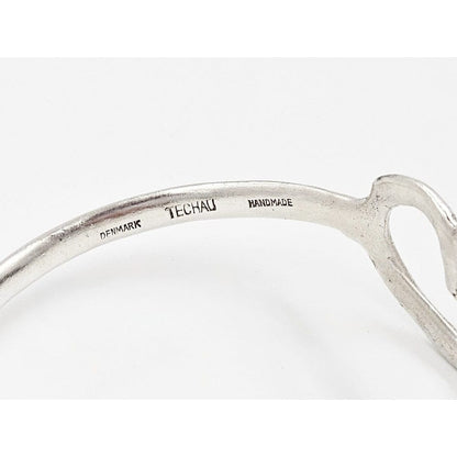 Techau Denmark Jewelry Designer Techau Denmark Sterling Silver Heart Bangle Bracelet